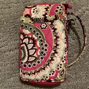 Vera Bradley Very Berry Paisley Quilted Fabric Wristlet.  Retired.  Never used